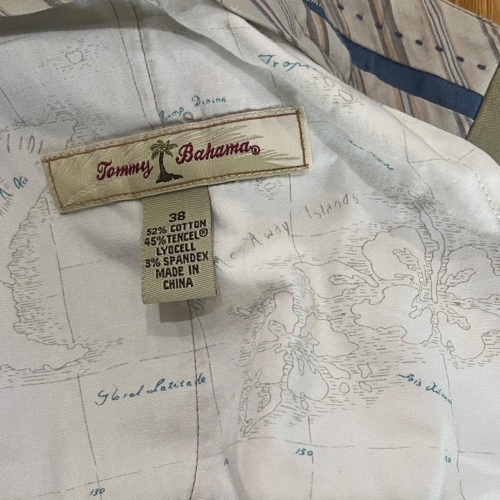 Men’s Tommy Bahama  Light Tan Chinos. Flat front. - Picture 2 of 3